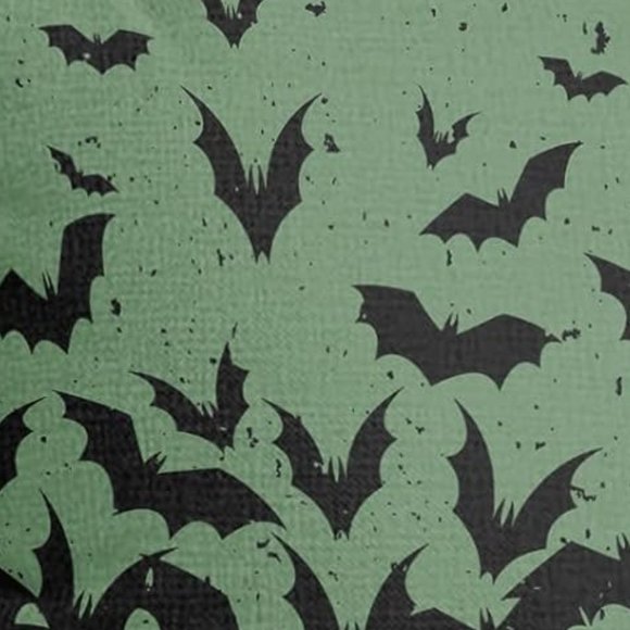 Set 2 Green Black Bats Pillow Covers 18" Square Pillows Gothic Bat Print GothNew - Picture 3 of 9